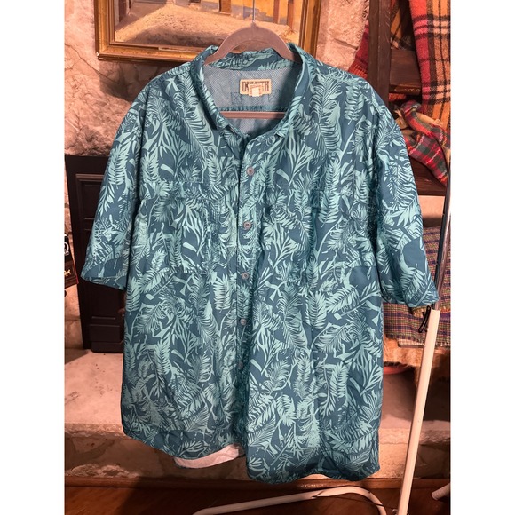 Duluth Trading Co Other - Duluth Trading Co Mens 3XL cooling Tropical Print‎ Short Sleeve Button Up Shirt